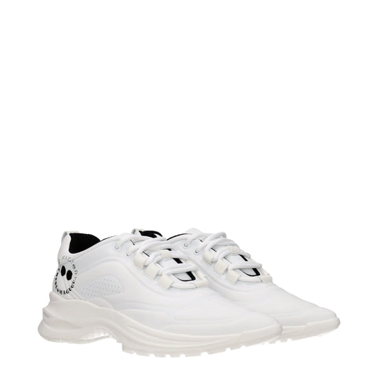 White Leather Sneakers - Luxury Street Style with Logo Details