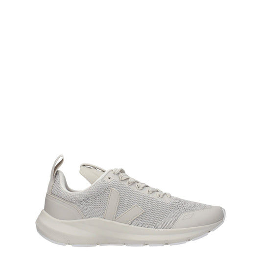 Gray Fabric Athletic Sneakers with Logo Details
