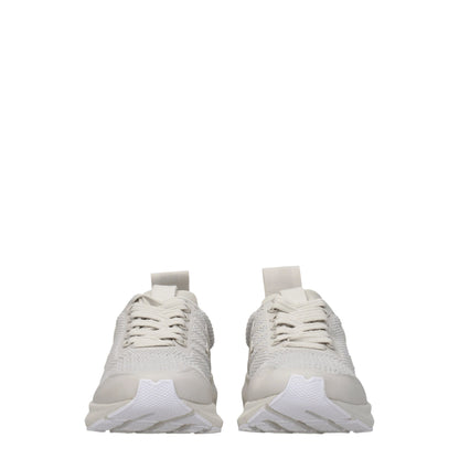 Gray Fabric Athletic Sneakers with Logo Details