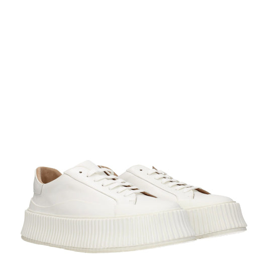 White Leather Platform Sneakers - Luxury Designer Footwear