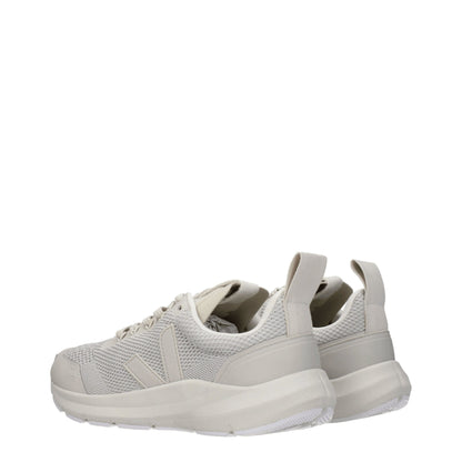 Gray Fabric Athletic Sneakers with Logo Details