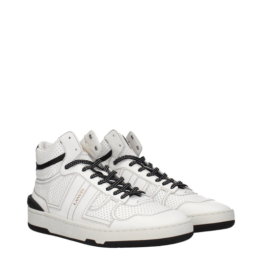Lanvin White Leather High-Top Sneakers