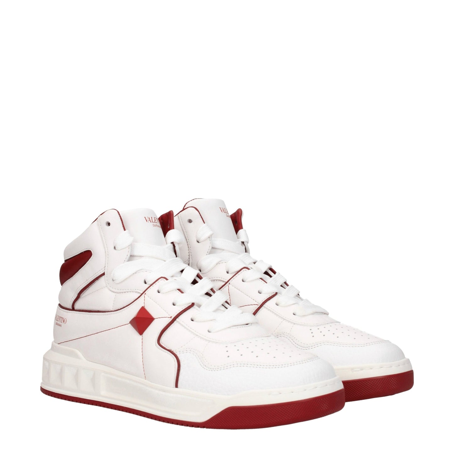 Valentino Garavani White Leather High-Top Sneakers