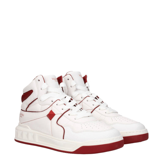 Valentino Garavani White Leather High-Top Sneakers