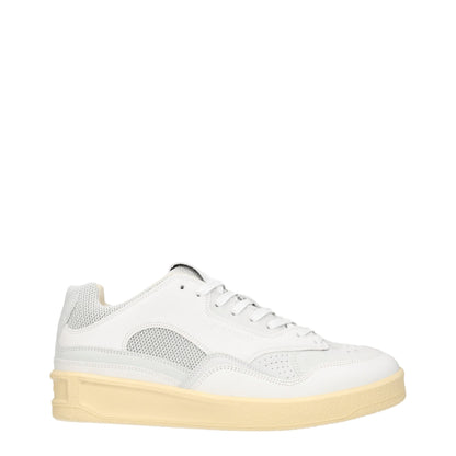 Jil Sander White Leather Low-Top Sneakers