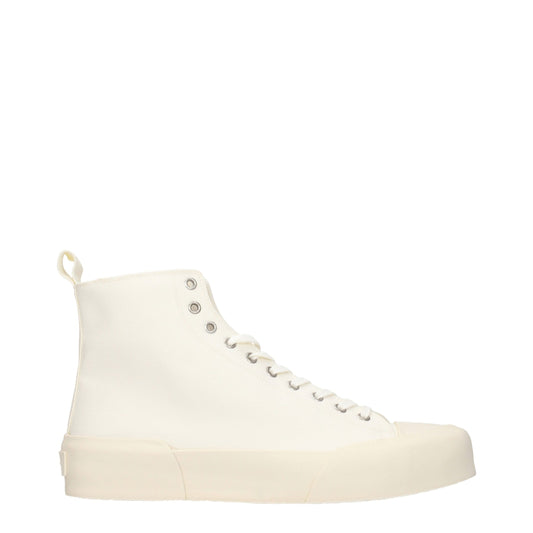 Jil Sander Beige Fabric High-Top Sneakers
