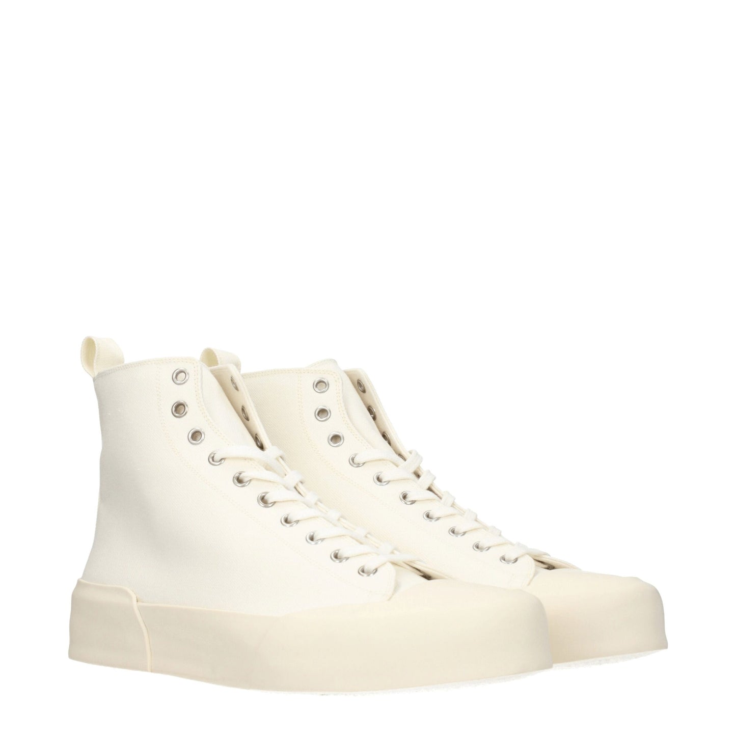 Jil Sander Beige Fabric High-Top Sneakers