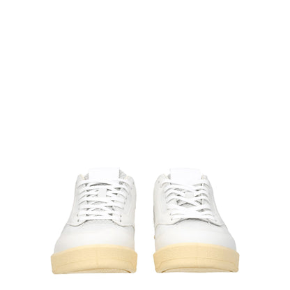 Jil Sander White Leather Low-Top Sneakers