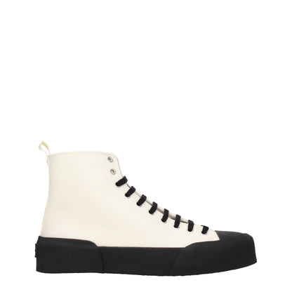 Jil Sander Beige Fabric High-Top Sneakers