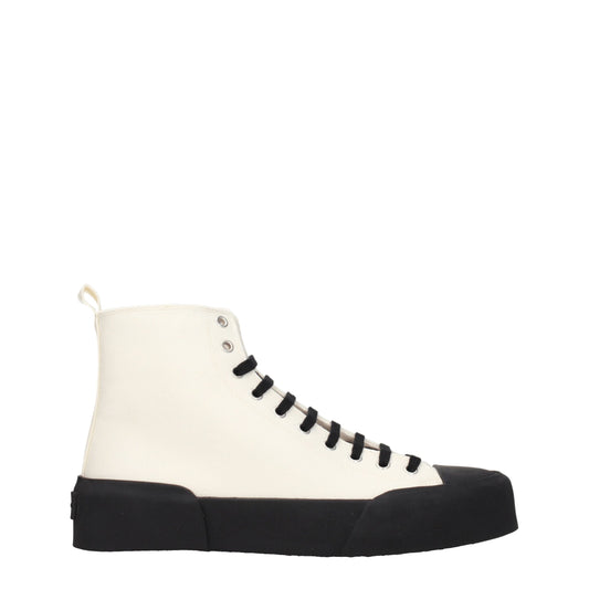 Jil Sander Beige Fabric High-Top Sneakers