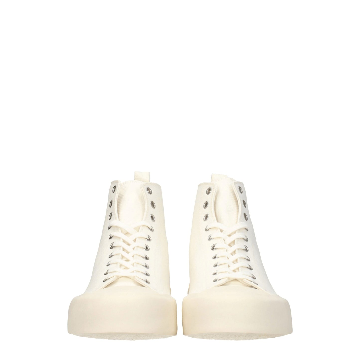 Jil Sander Beige Fabric High-Top Sneakers