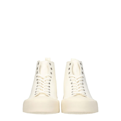 Jil Sander Beige Fabric High-Top Sneakers
