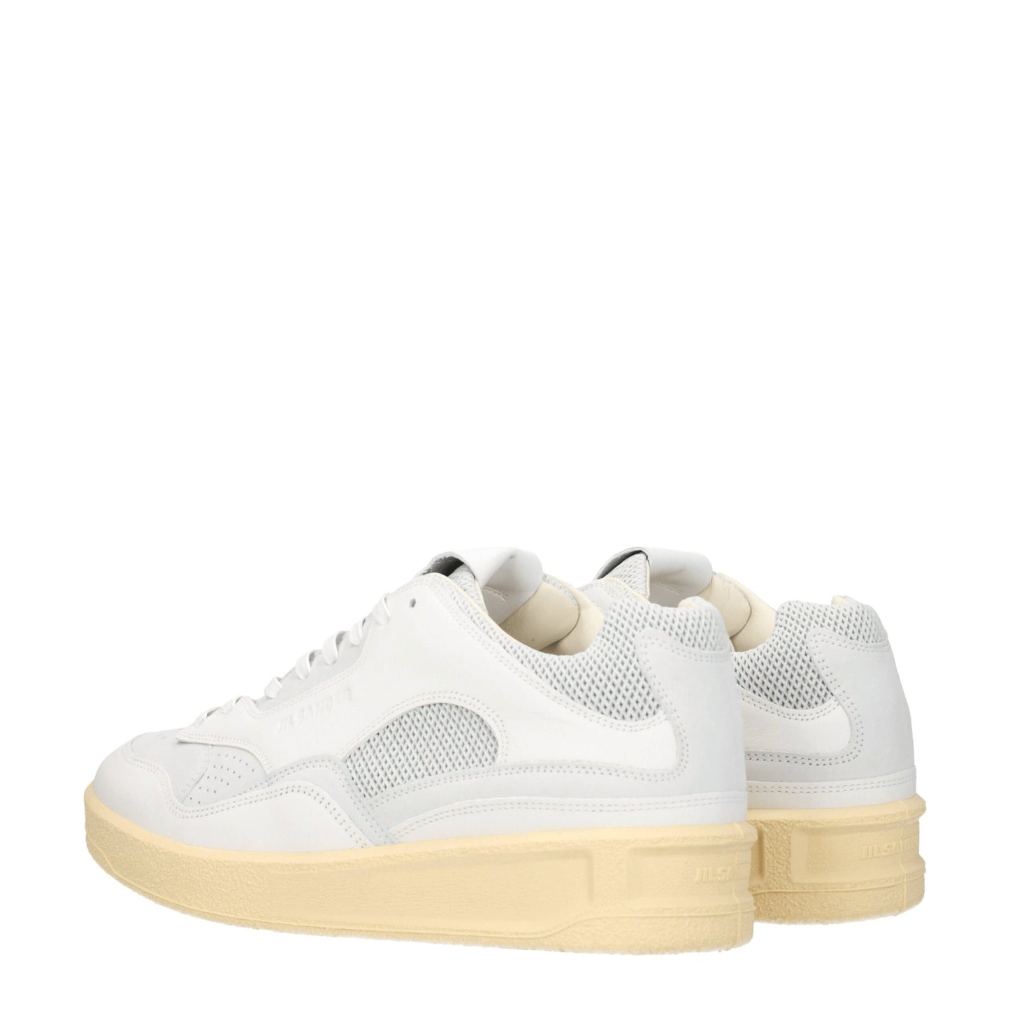 Jil Sander White Leather Low-Top Sneakers