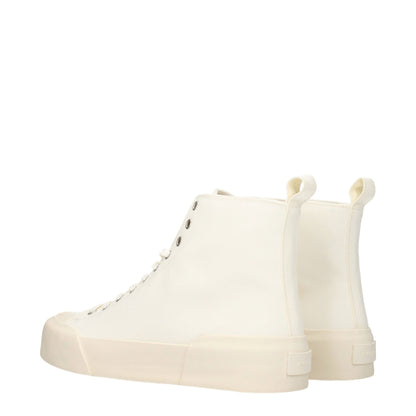 Jil Sander Beige Fabric High-Top Sneakers