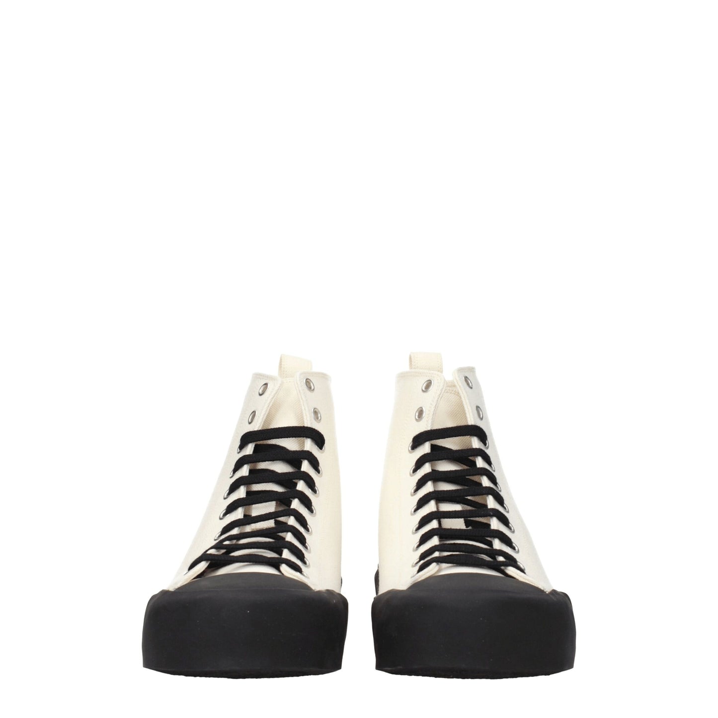 Jil Sander Beige Fabric High-Top Sneakers