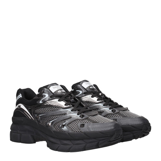Black Fabric Athletic Sneakers