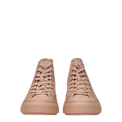 Valentino Garavani Pink Fabric High-Top Sneakers