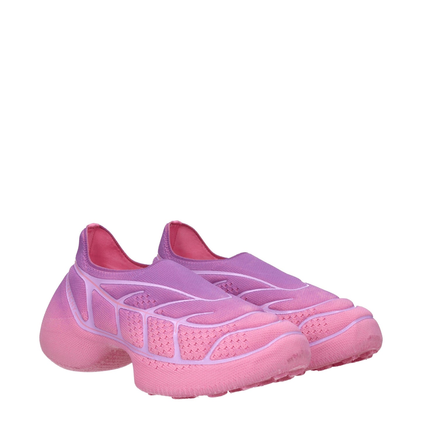 Pink Fabric Sneakers - Designer Sporty Glam Style