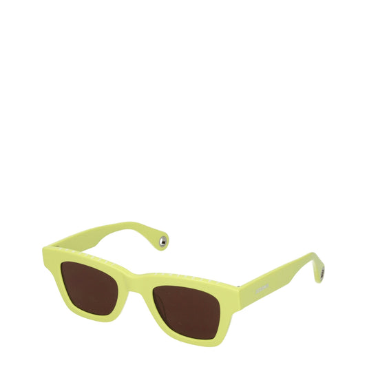 Yellow Acetate Aviator Sunglasses with Logo Detail