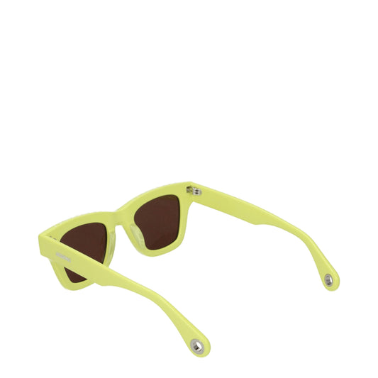 Yellow Acetate Aviator Sunglasses with Logo Detail