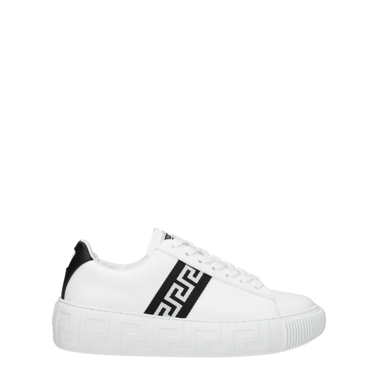 White Leather Low-Top Sneakers with Logo Detail
