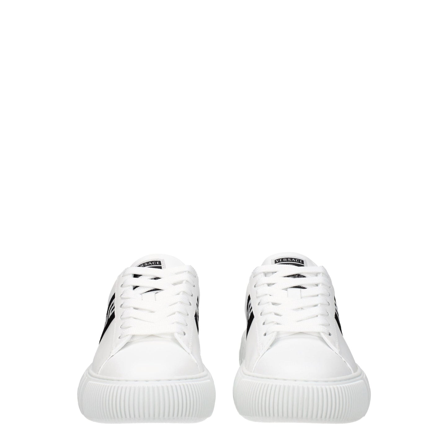 White Leather Low-Top Sneakers with Logo Detail
