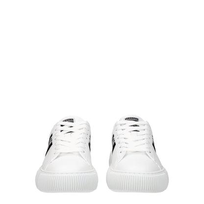 White Leather Low-Top Sneakers with Logo Detail