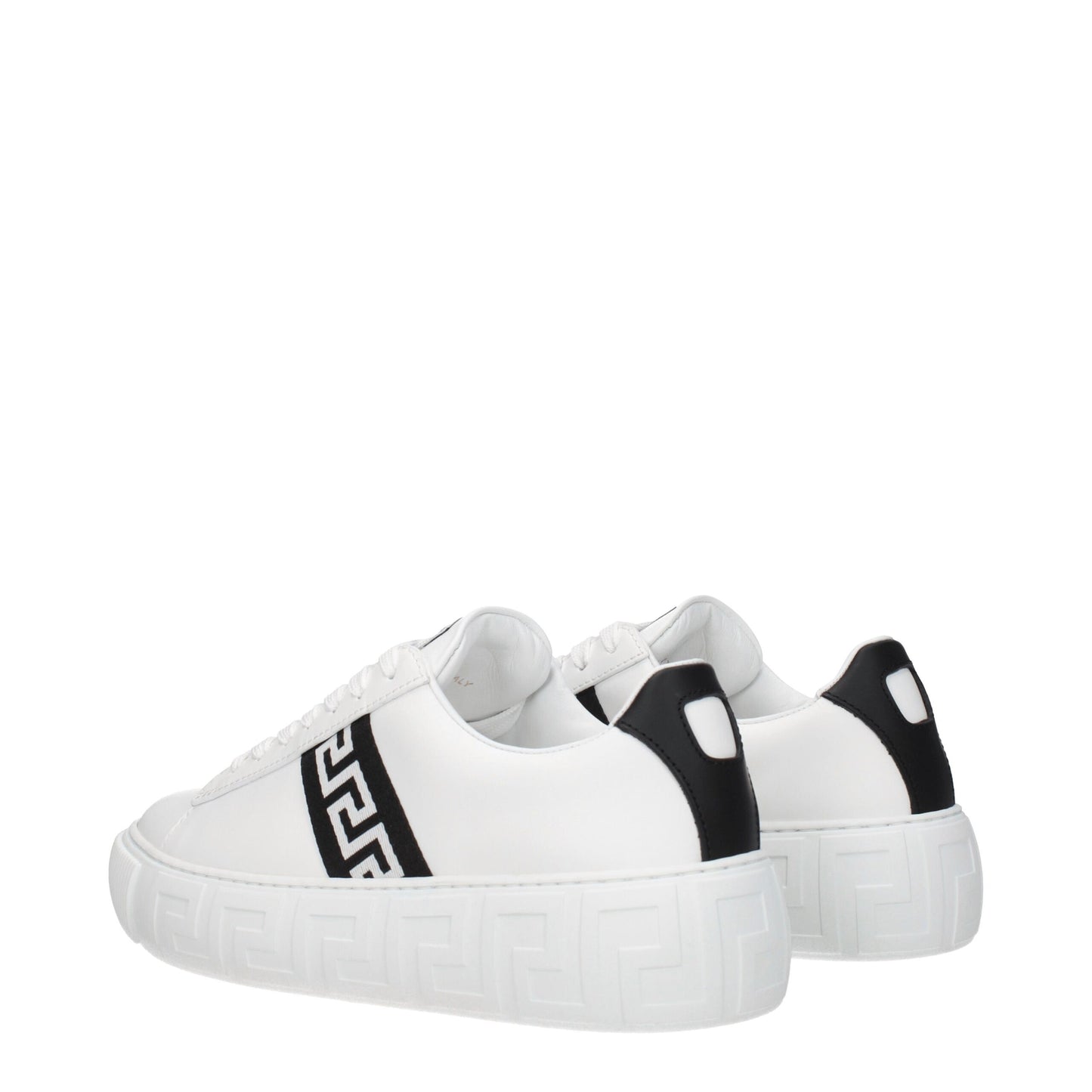 White Leather Low-Top Sneakers with Logo Detail