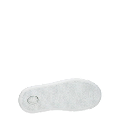 White Leather Low-Top Sneakers with Logo Detail