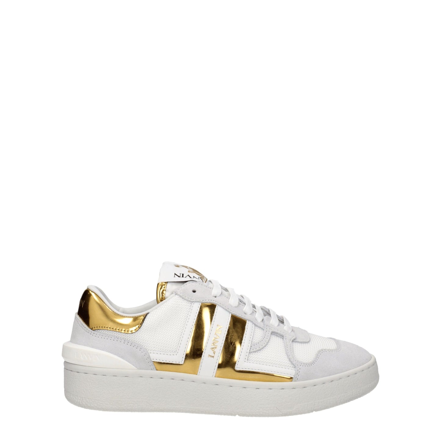 Lanvin White Fabric Low-Top Sneakers