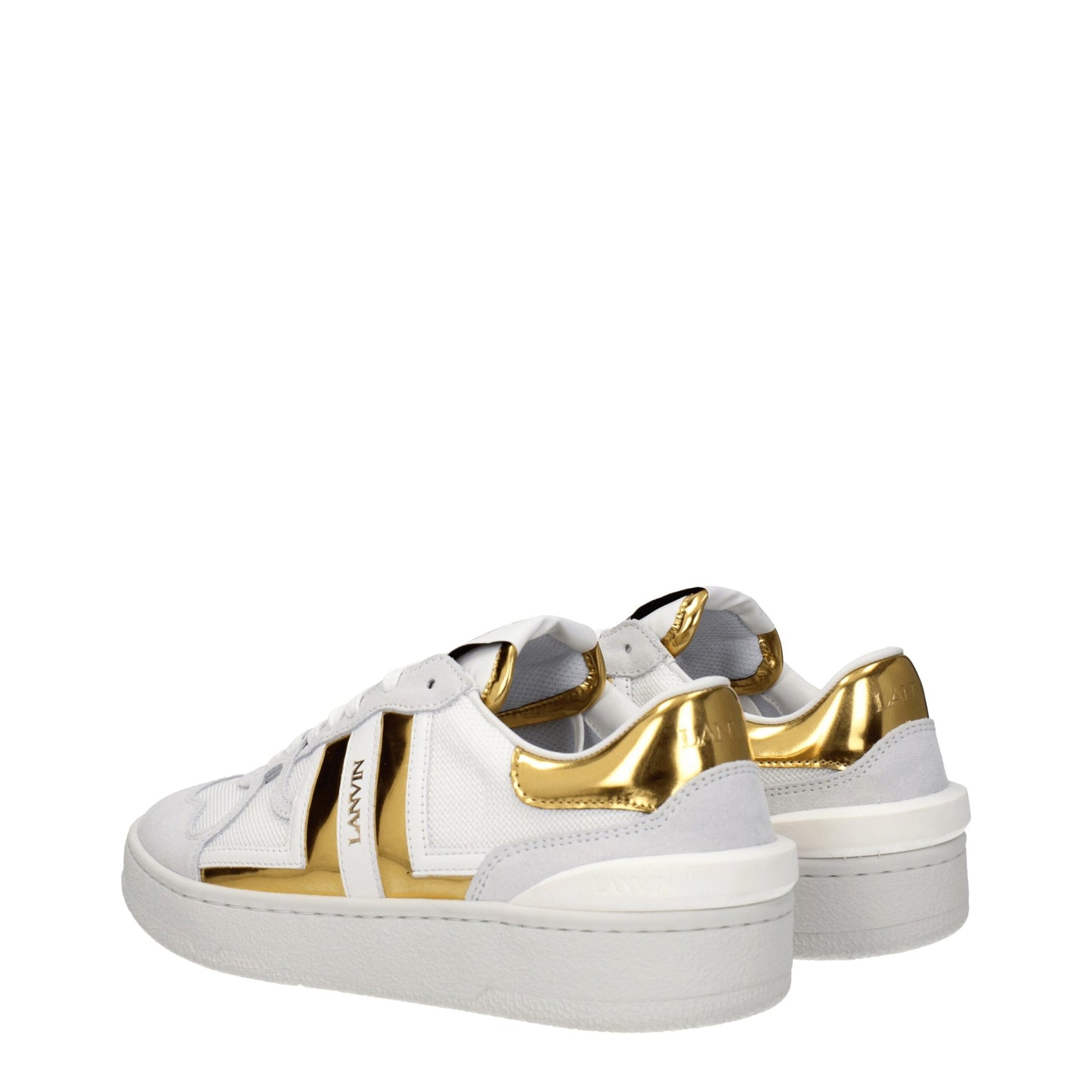Lanvin White Fabric Low-Top Sneakers