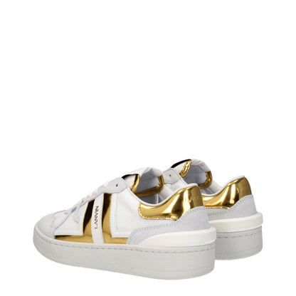 Lanvin White Fabric Low-Top Sneakers