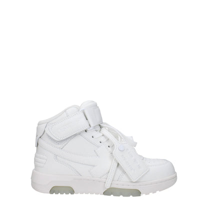 Premium Leather High-Top Sneakers - White