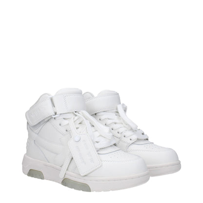 Premium Leather High-Top Sneakers - White