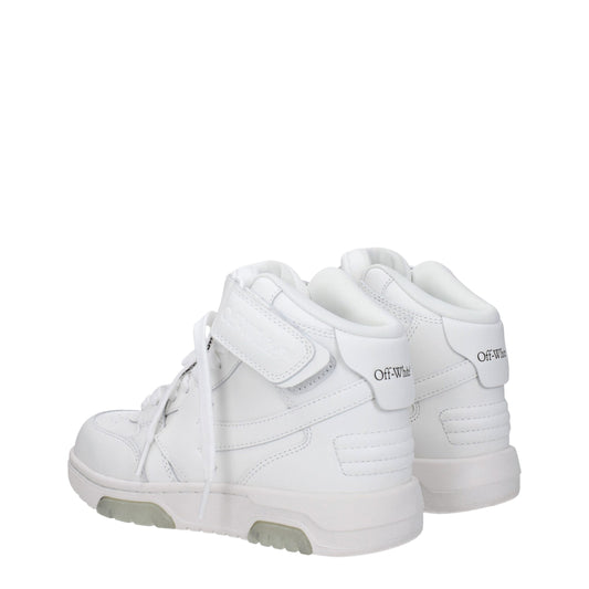 Premium Leather High-Top Sneakers - White