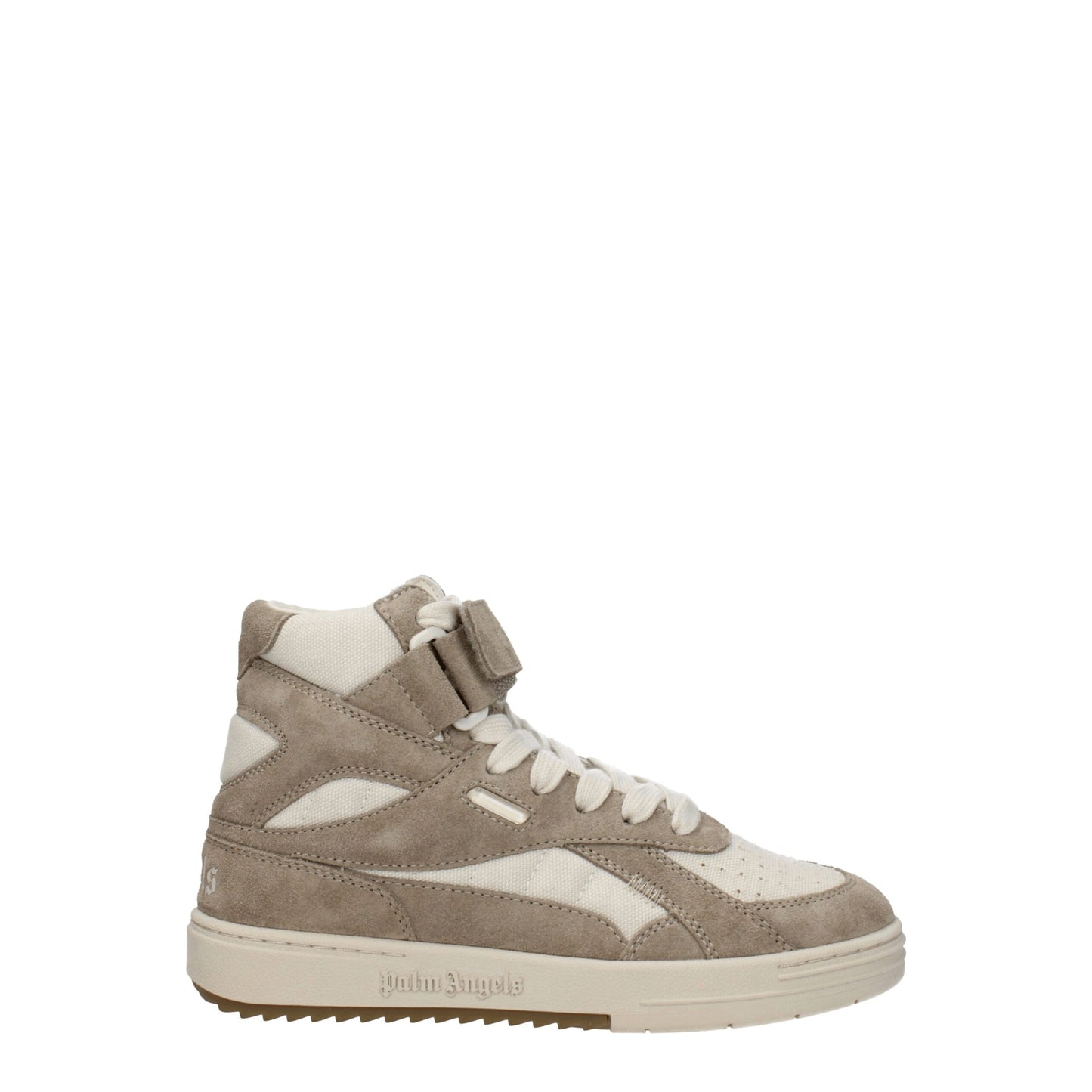 Palm Angels Beige Leather High-Top Sneakers