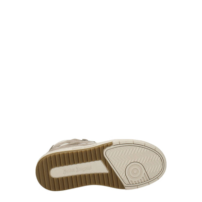 Palm Angels Beige Leather High-Top Sneakers