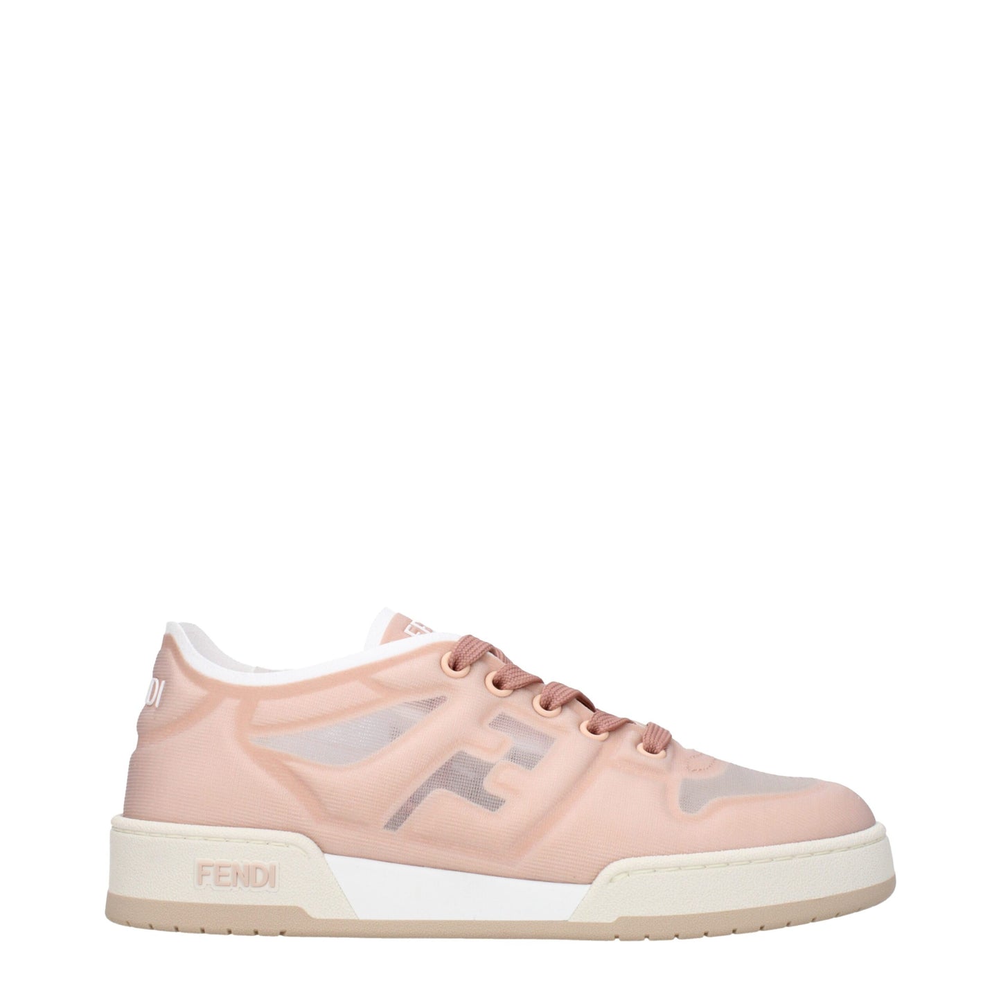 Pink Mesh Sneakers with Logo Details
