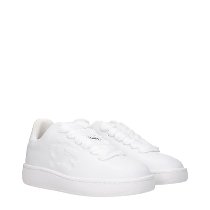 White Leather Low-Top Sneakers with Side Logo