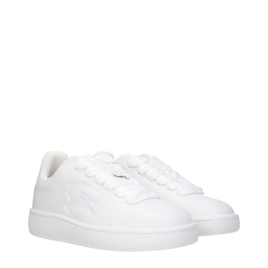 White Leather Low-Top Sneakers with Side Logo
