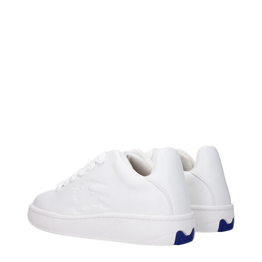 White Leather Low-Top Sneakers with Side Logo