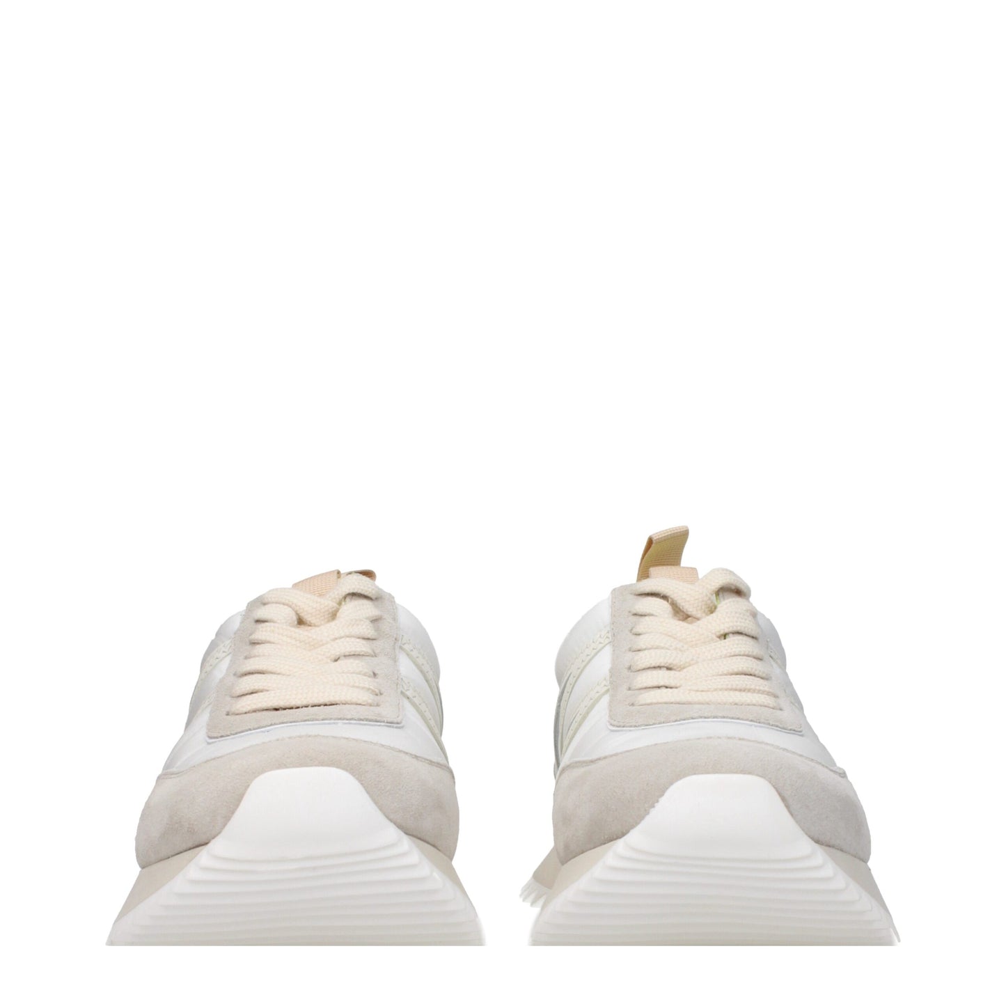 Beige Fabric Low-Top Sneakers - Luxury Designer Footwear