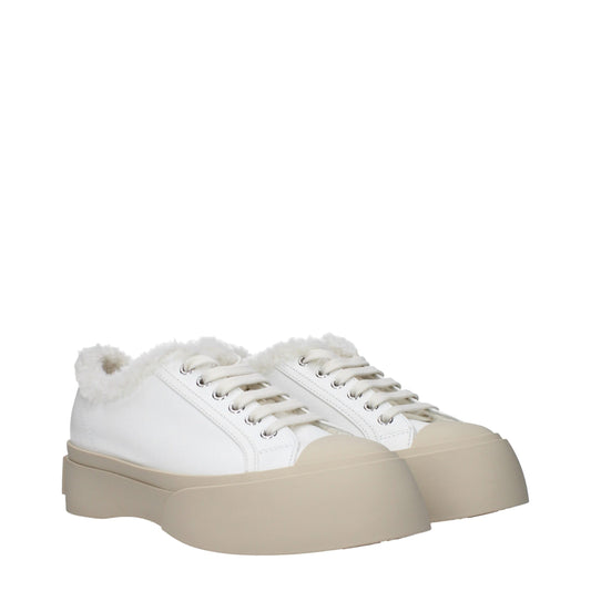 White Leather Low-Top Sneakers with Logo Details