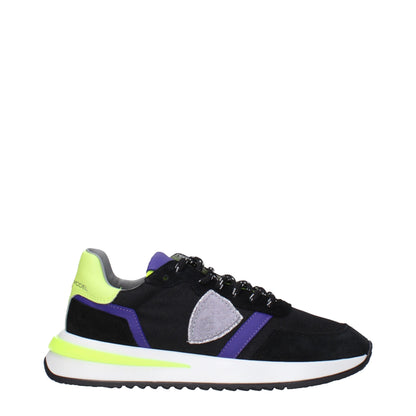 Black Fabric Athletic Sneakers with Vintage Effect