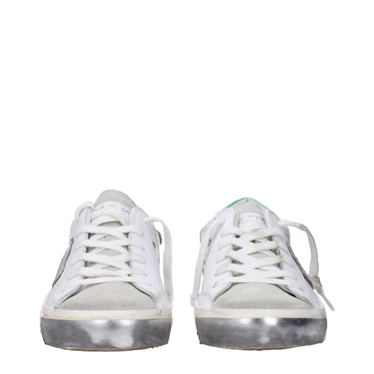 White Leather Low-Top Sneakers with Vintage Details