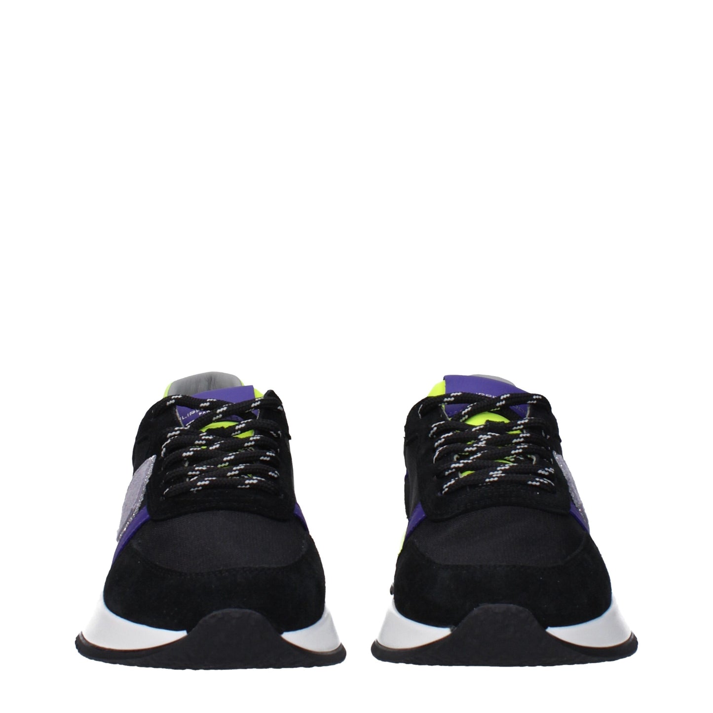 Black Fabric Athletic Sneakers with Vintage Effect