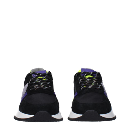 Black Fabric Athletic Sneakers with Vintage Effect