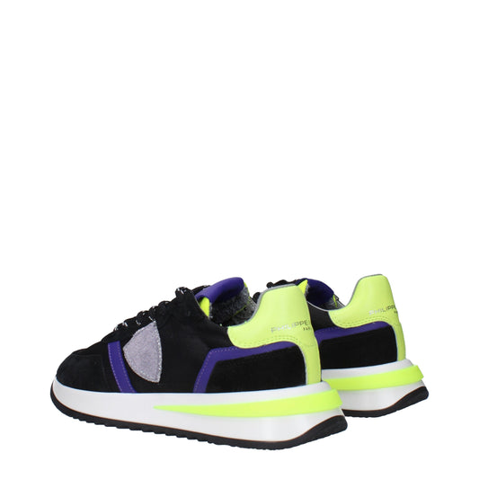 Black Fabric Athletic Sneakers with Vintage Effect