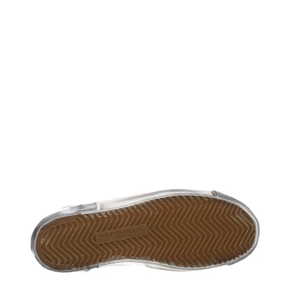 White Leather Low-Top Sneakers with Vintage Details