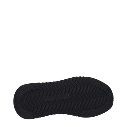 Black Fabric Athletic Sneakers with Vintage Effect